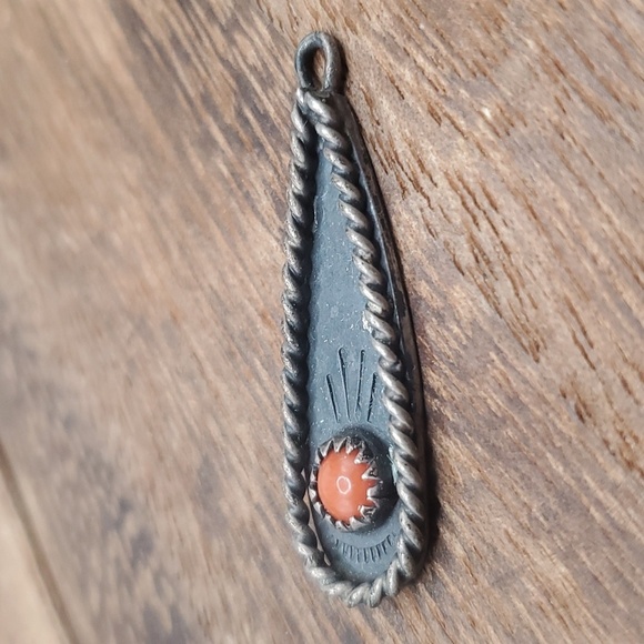 Old pawn Navajo sterling native DI signed pendant - Picture 3 of 4